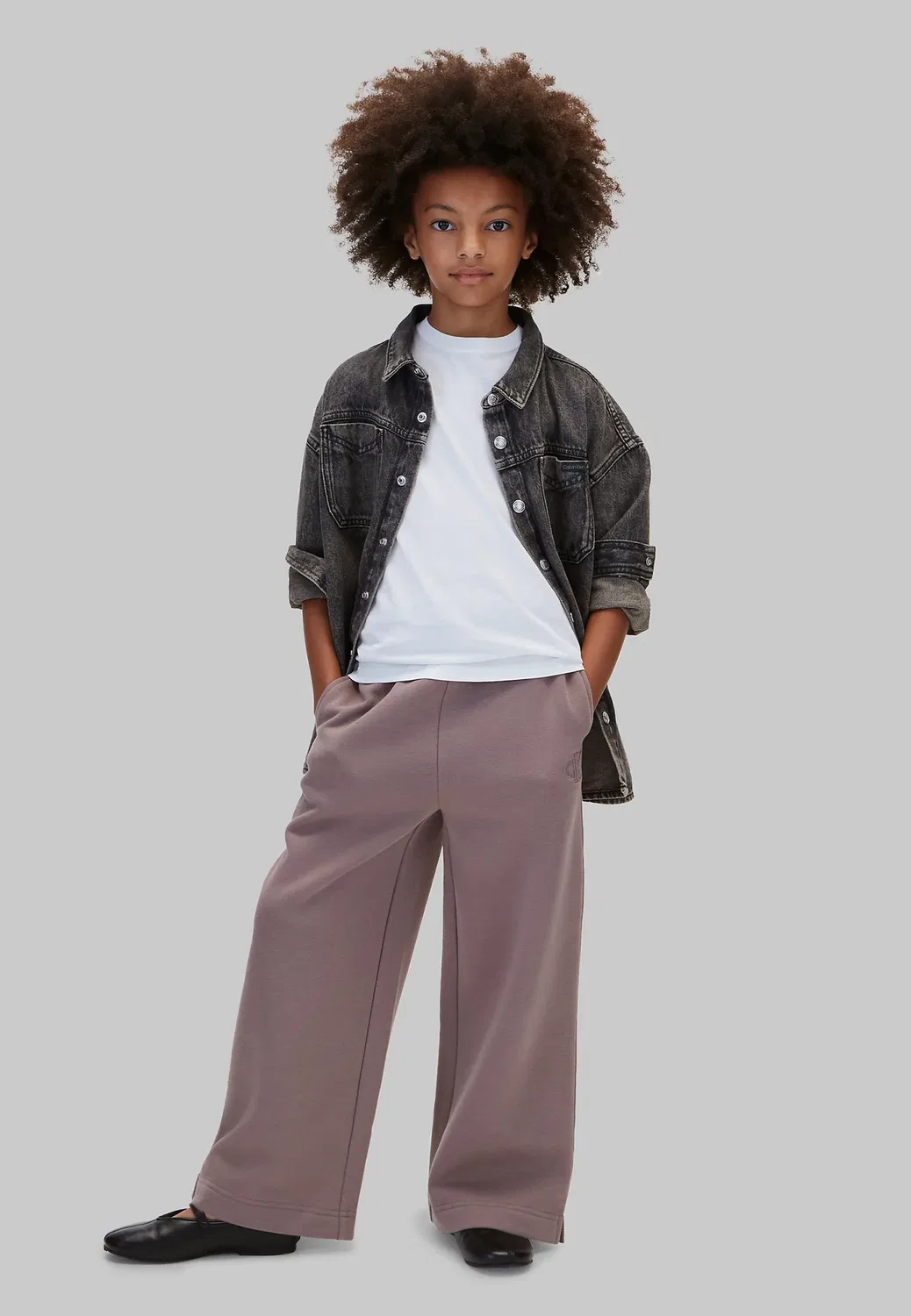 Детские спортивные штаны с широкими штанинами Calvin Klein Jeans, Iron