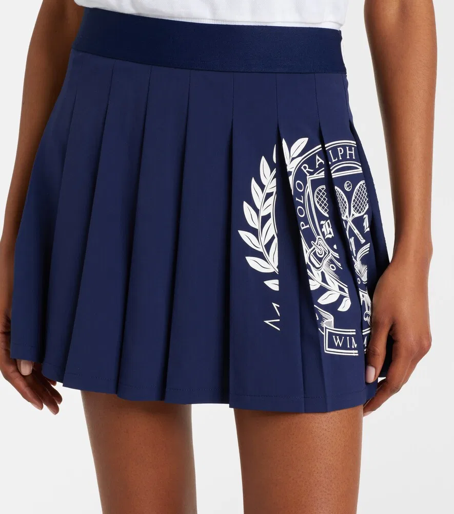 Плиссированная теннисная юбка Wimbledon Polo Ralph Lauren, синий — фото 3