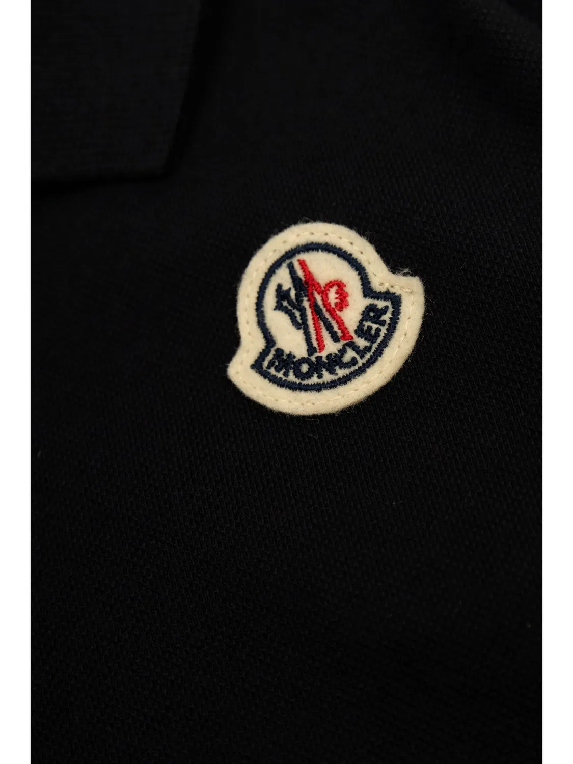 Поло с триколорной отделкой Moncler, полуночный синий — фото 3