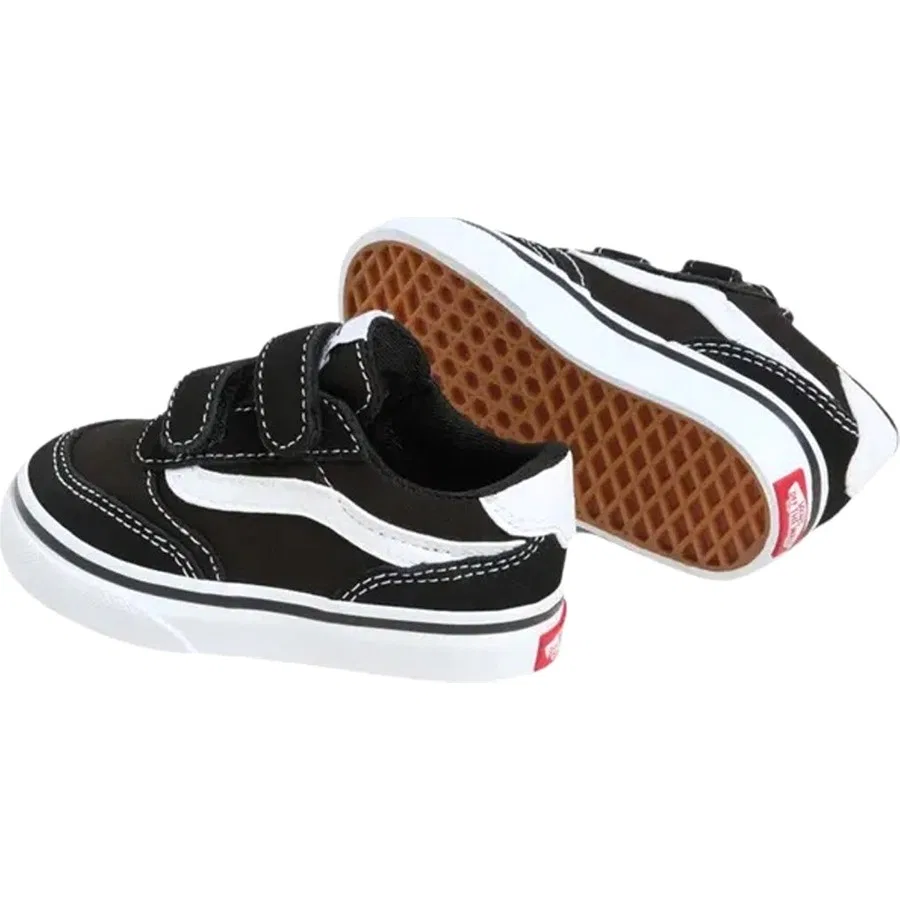 Детские кроссовки с текстильным верхом Brooklyn LS Vans, Black Burgundy Floral — фото 3
