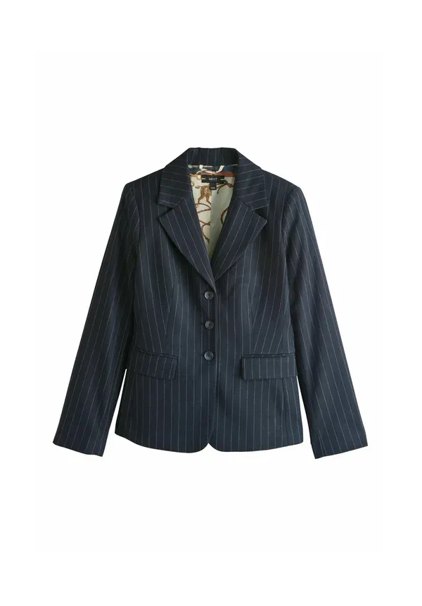 Блейзер с узким силуэтом Pinstripe sculpted single breasted blazer Next, темно-синий — фото 4