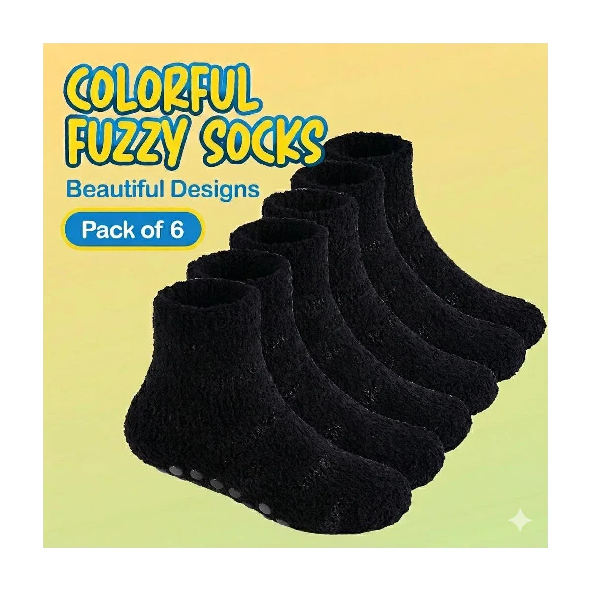 Детский комплект носков с нескользящей подошвой 6 пар LEGWEAR, Black — фото 2