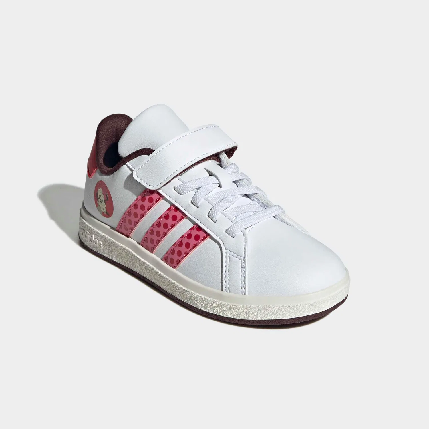 Детские кроссовки с дизайном Minnie Mouse Adidas Sportswear, Cloud White/Pink Fusion/Pure Ruby