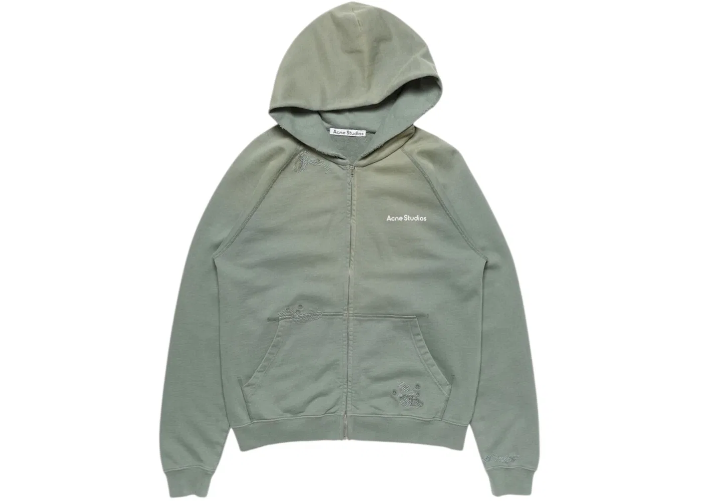 Мужской худи на молнии Acne Studios, Slate Grey