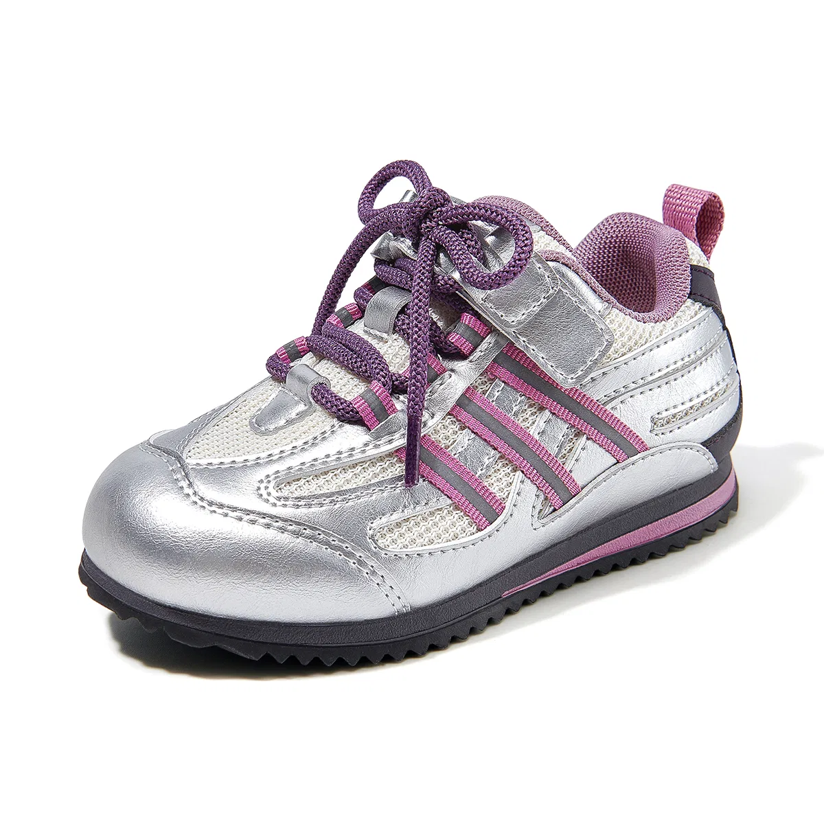 Детские кроссовки из экокожи с ретро-дизайном Barbie, Silver Purple — фото 4