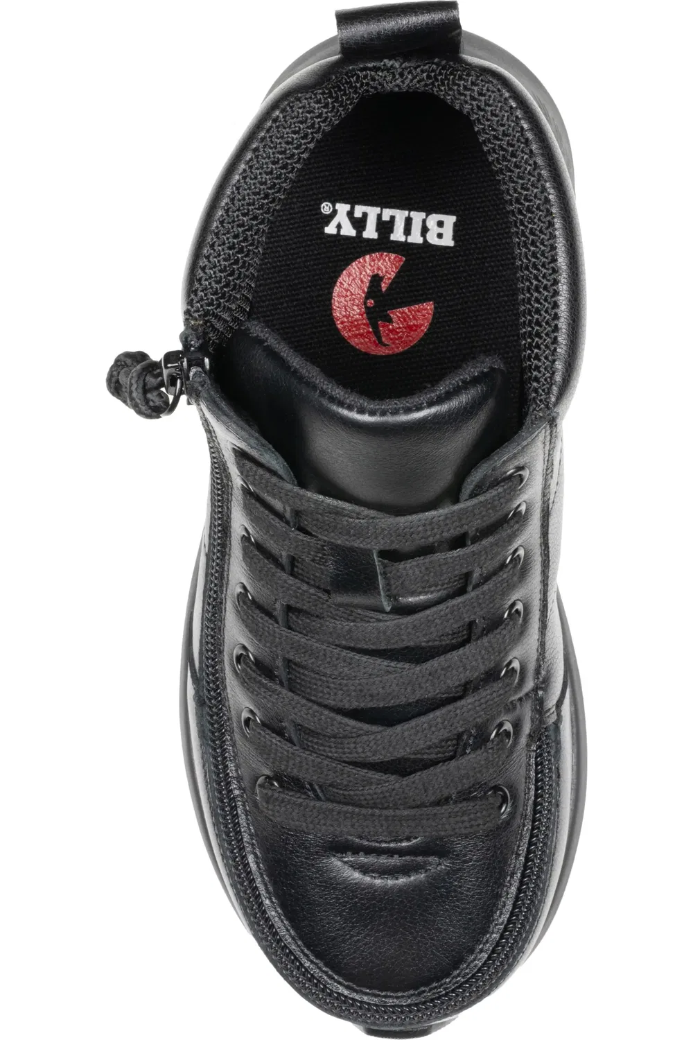 Кроссовки детские на молнии Goat High Top BILLY Footwear, Black Leather — фото 2