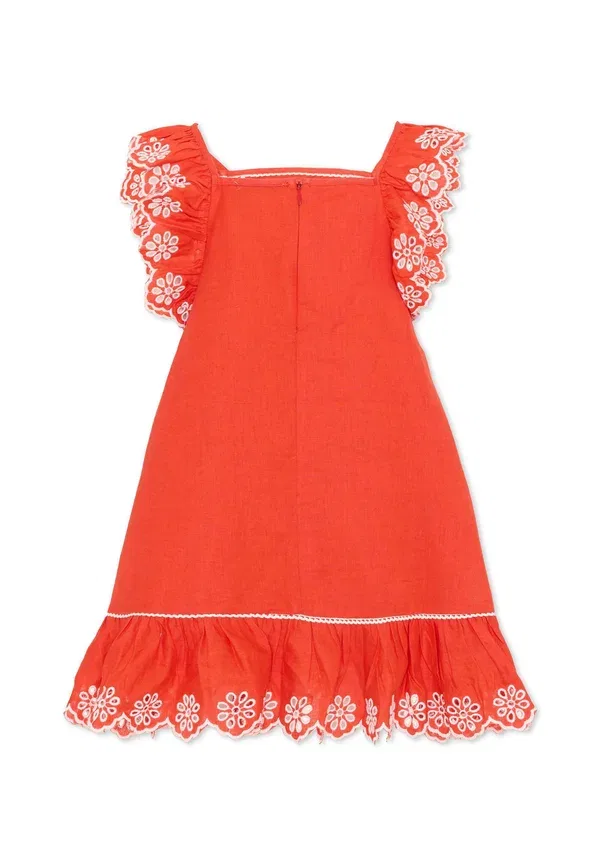 Платье хлопковое day dress Stella Mccartney Kids, красный — фото 2