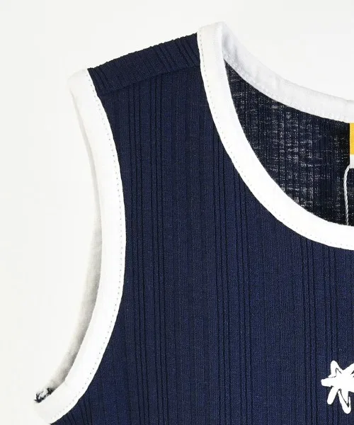 Детский комплект из топа и брюк с принтом Moonlight TanTop & Pants moimoln, Navy — фото 3
