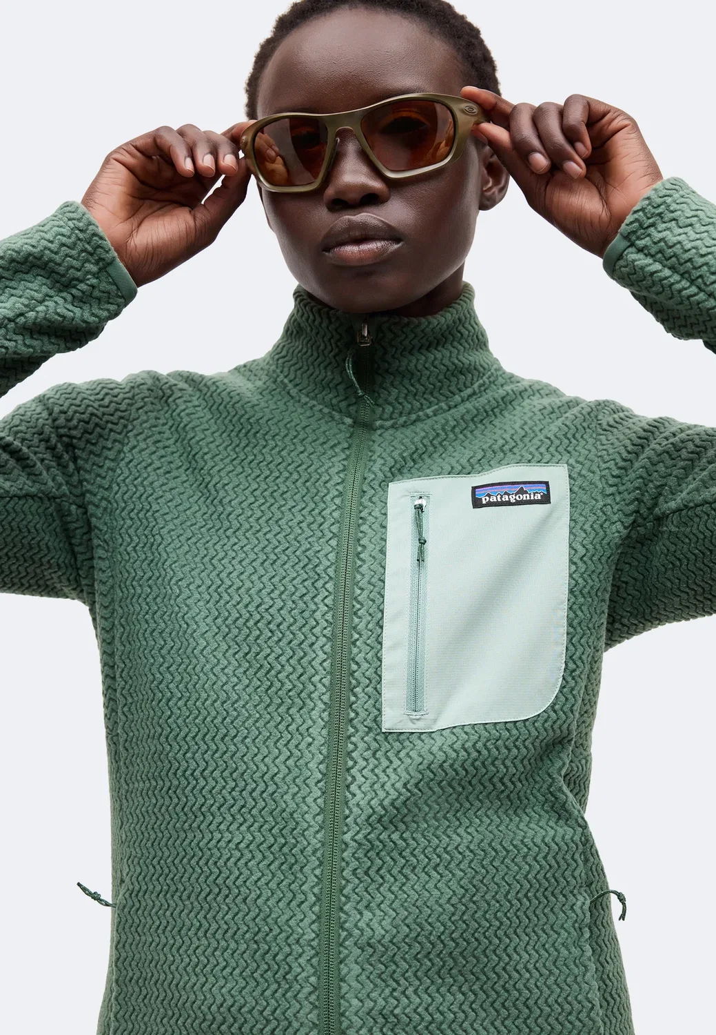 Куртка R1 air - флисовая Patagonia, Canopy Green — фото 4