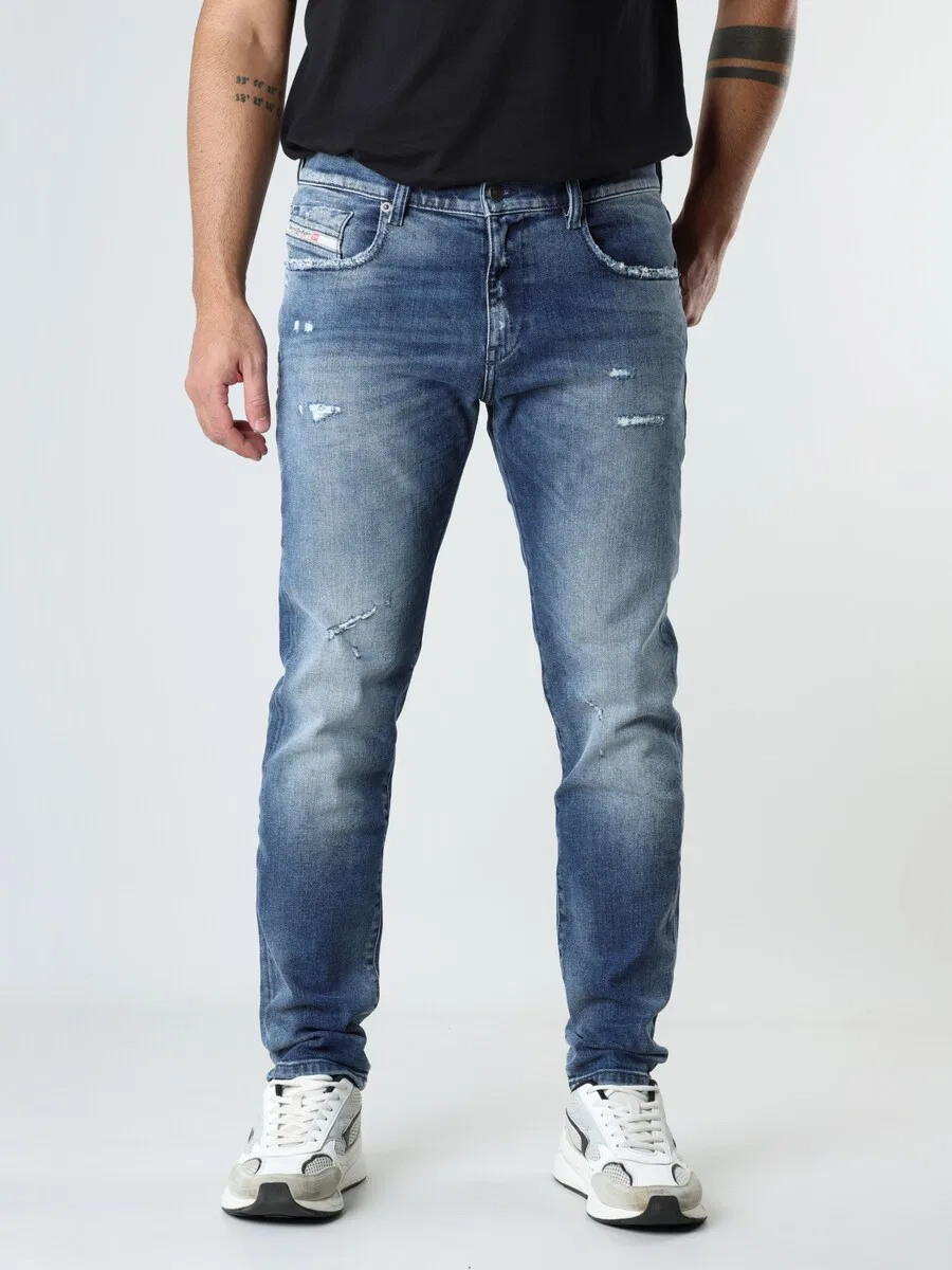 Джинсы DIESEL Slim fit '2019 D-STRUKT' синего цвета — фото 2