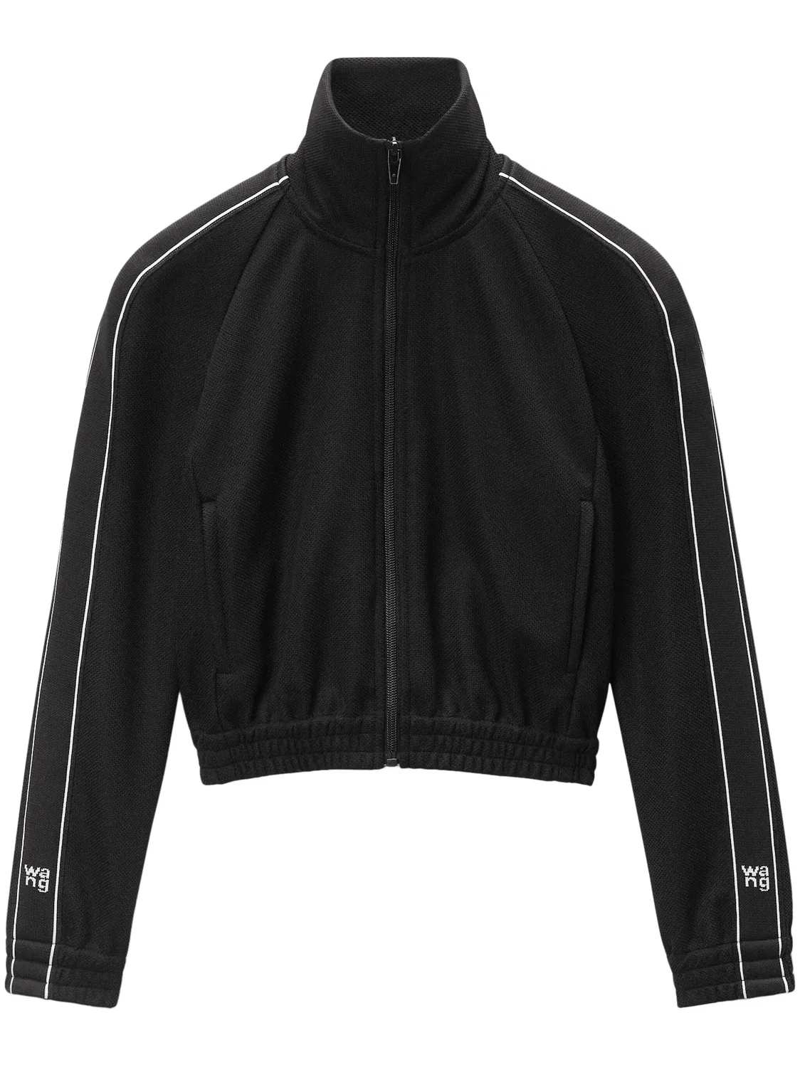 Короткая трек-куртка с логотипом Alexander Wang, черный