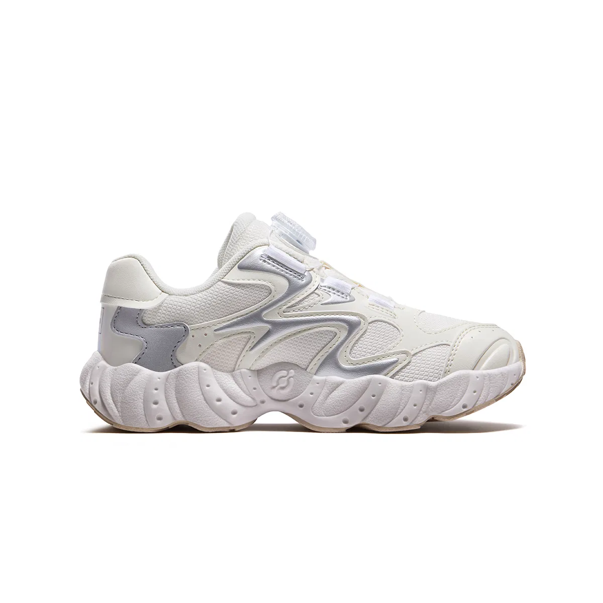 Детские кроссовки для мальчиков с закрытым носком FILA KIDS Heritage FHT, Milk White/Space Silver — фото 3