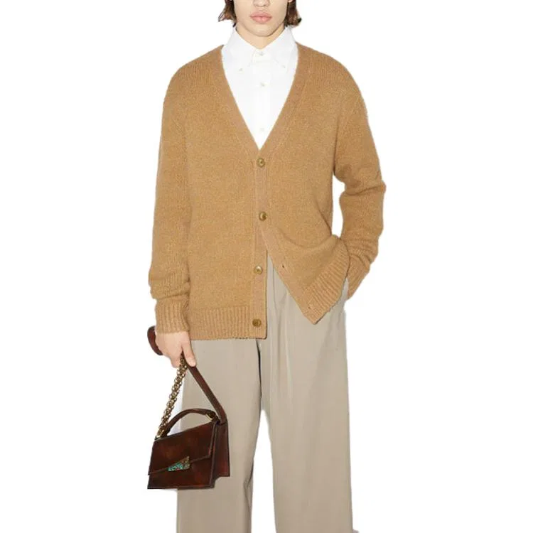 Мужской кардиган с V-образным вырезом Acne Studios, Brown — фото 4