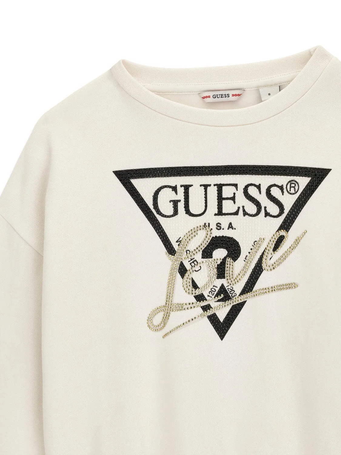 Толстовка стандартного кроя для девочки Guess, кремовый — фото 3