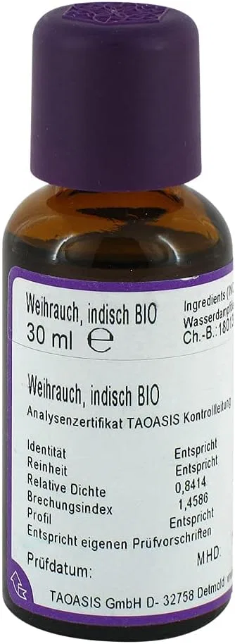 Масло для тела Organic Indian Incense Oil, 30 мл Taoasis Gmbh Natur Duft Manufaktur