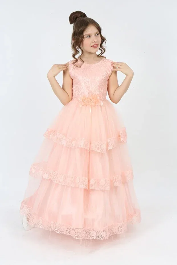 Детское платье для девочек из фатина Jannock, Pink — фото 4