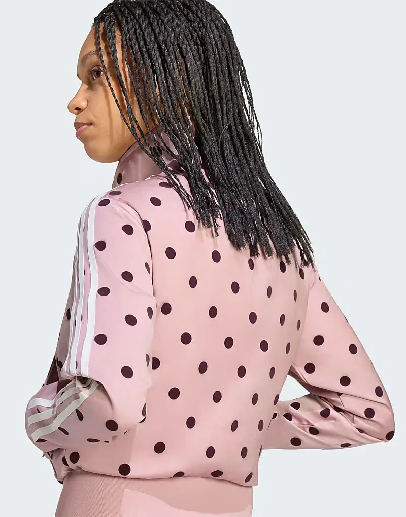 Спортивная куртка Adidas Originals Satin polka dots tt в двухцветном сиреневом цвете — фото 3