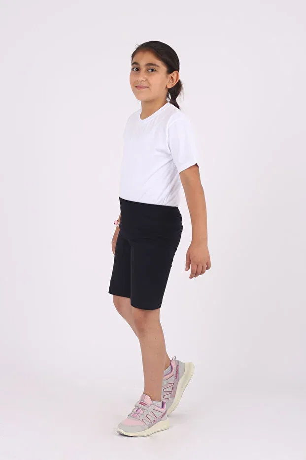 Детские леггинсы для девочек хлопковые короткие Basics Çiggo Kids, Black — фото 3