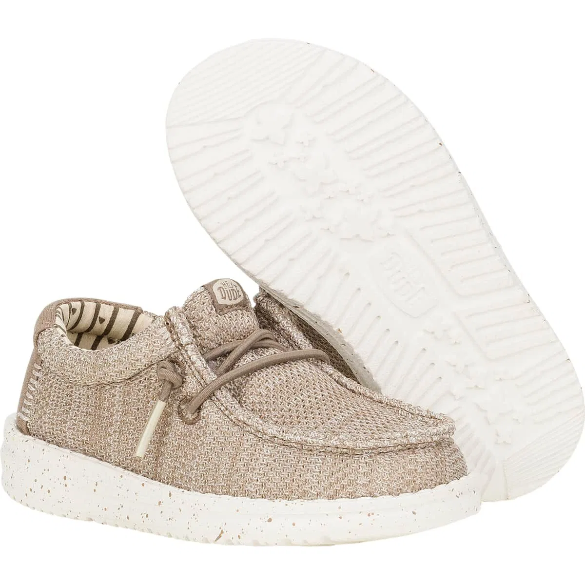 Детские кроссовки для мальчиков со stretch-верхом Wally Toddler Stretch Sox HEYDUDE, Walnut — фото 4