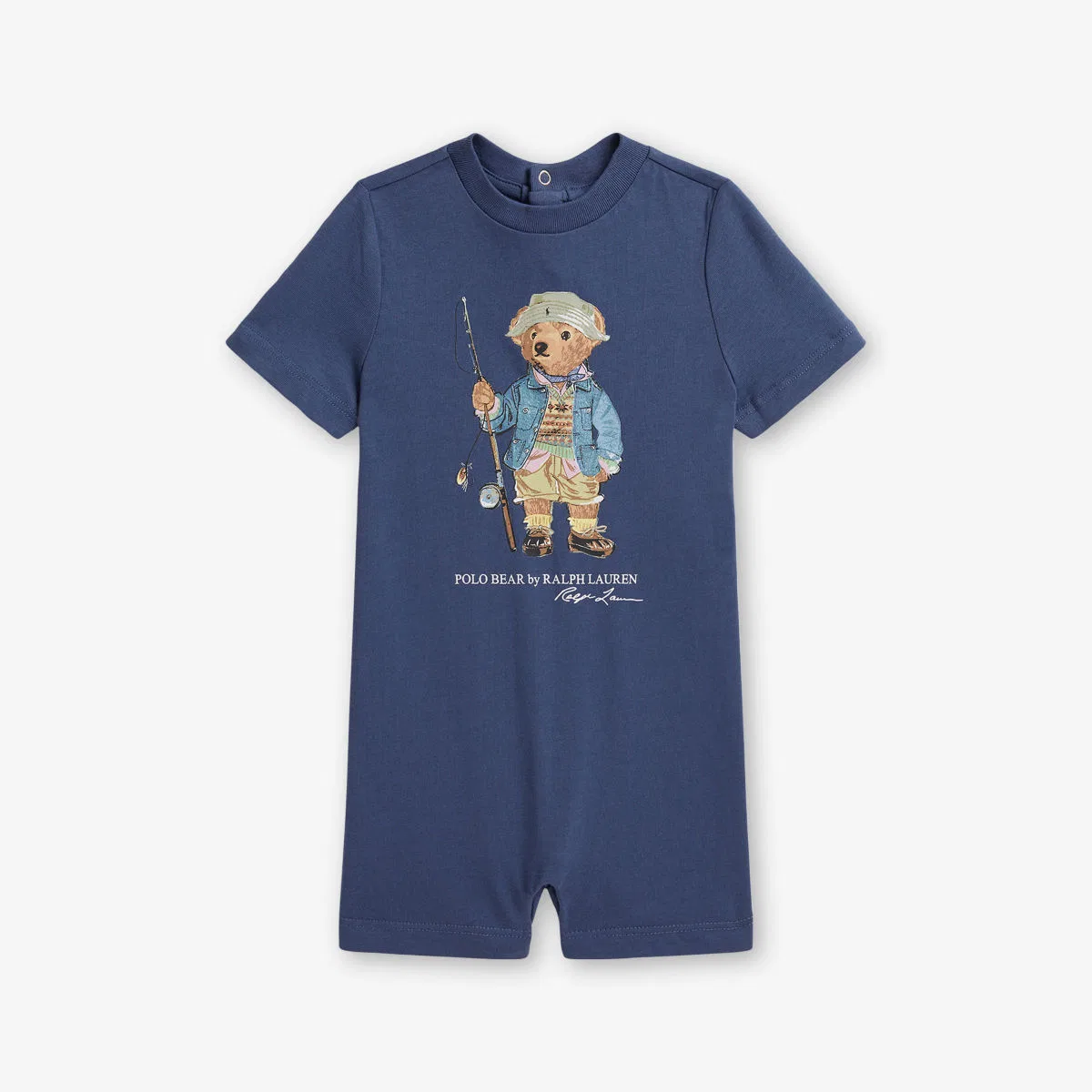 Детский комбинезон из хлопкового трикотажа с фирменным принтом Polo Ralph Lauren