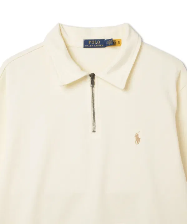 Свитшот с четверть-застежкой, флисовый, Polo Ralph Lauren, натуральный — фото 3