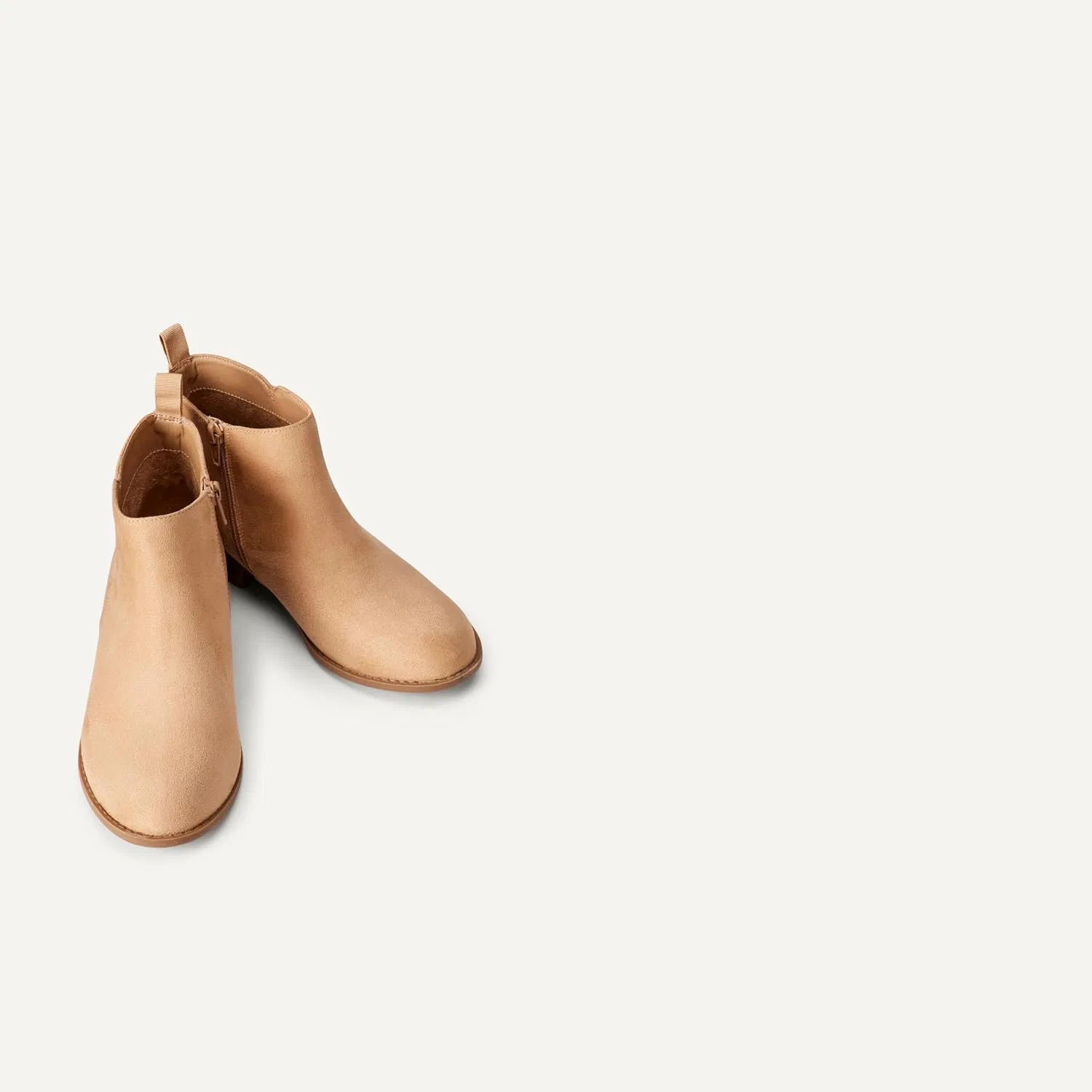 Детские ботинки для девочек на молнии Amazon Essentials, Taupe Faux Suede — фото 4