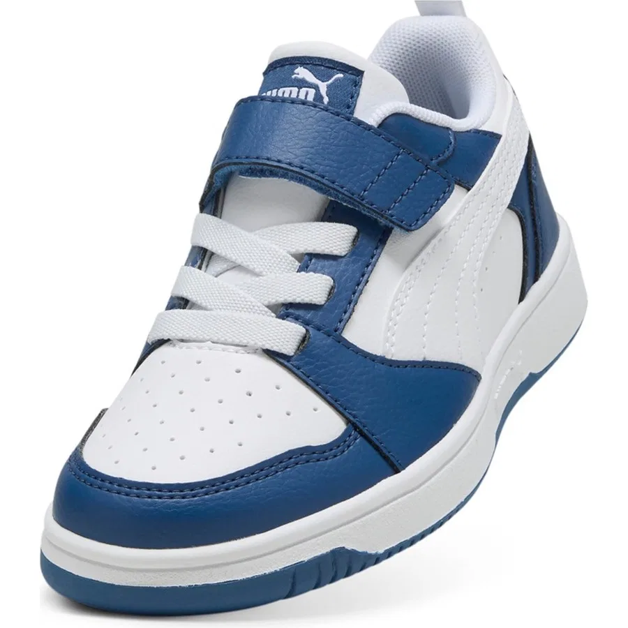 Кроссовки детские с шнуровкой Rebound V6 Lo Ac+Ps Puma, Белый — фото 4