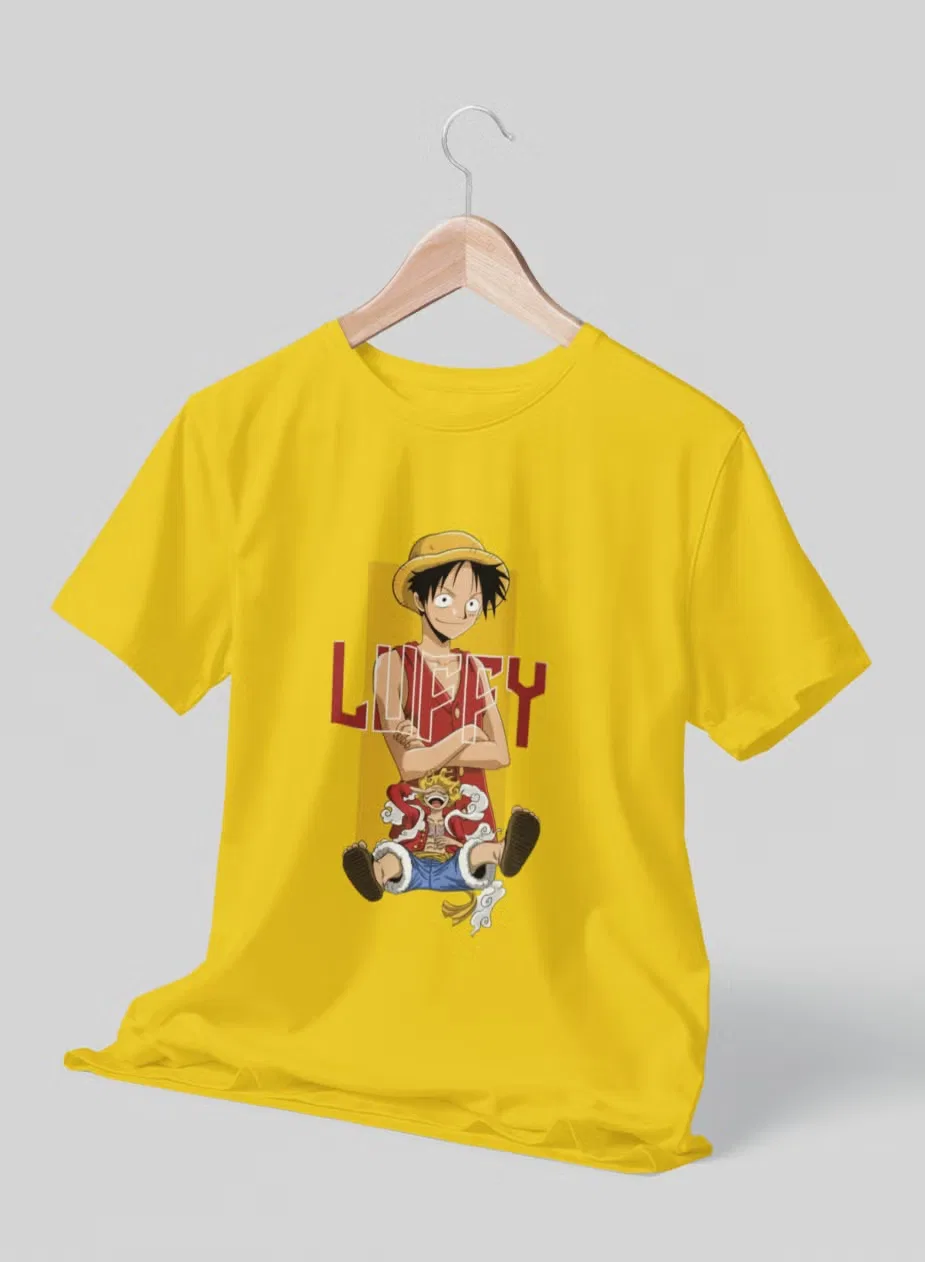 Футболка с принтом Monkey D. Luffy Zoom, желтый