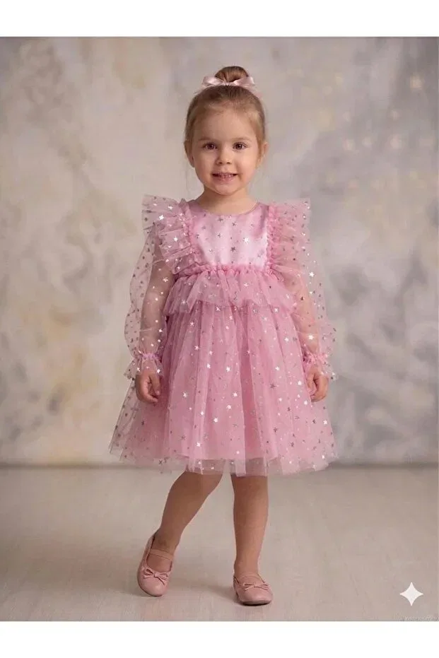 Детское платье для девочек с принтом Penu Baby Kids, Pink — фото 4