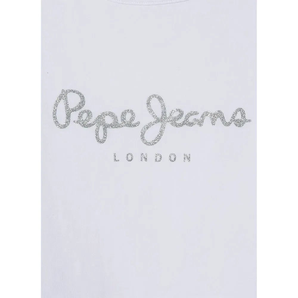 Футболка с коротким рукавом Hana Glitter Pepe Jeans, белый — фото 4