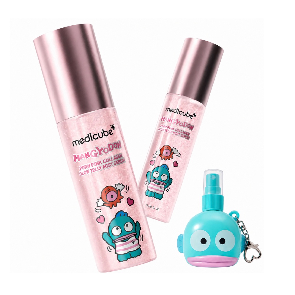 Набор сывороток-спреев Medicube PDRN Pink Collagen Glow Jelly Mist Hangyodon с брелоком-спреем, 100 мл + 100 мл