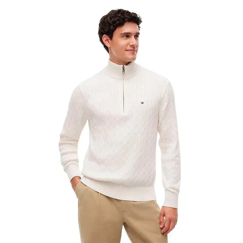 Свитер Classic Cable half zip Tommy Hilfiger, белый