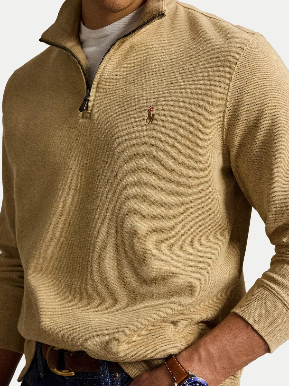 Мужская толстовка стандартного кроя Estate Polo Ralph Lauren, бежевый — фото 4