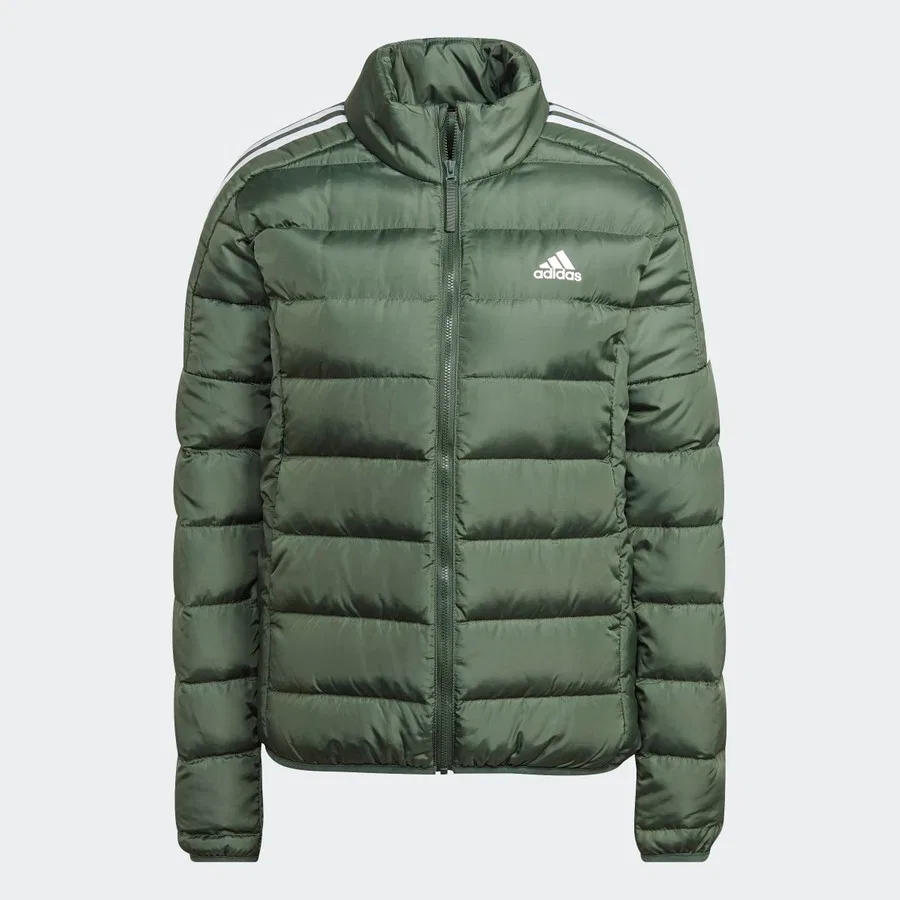 Женская куртка-пуховик с капюшоном Essentials Down adidas, Зеленый — фото 4