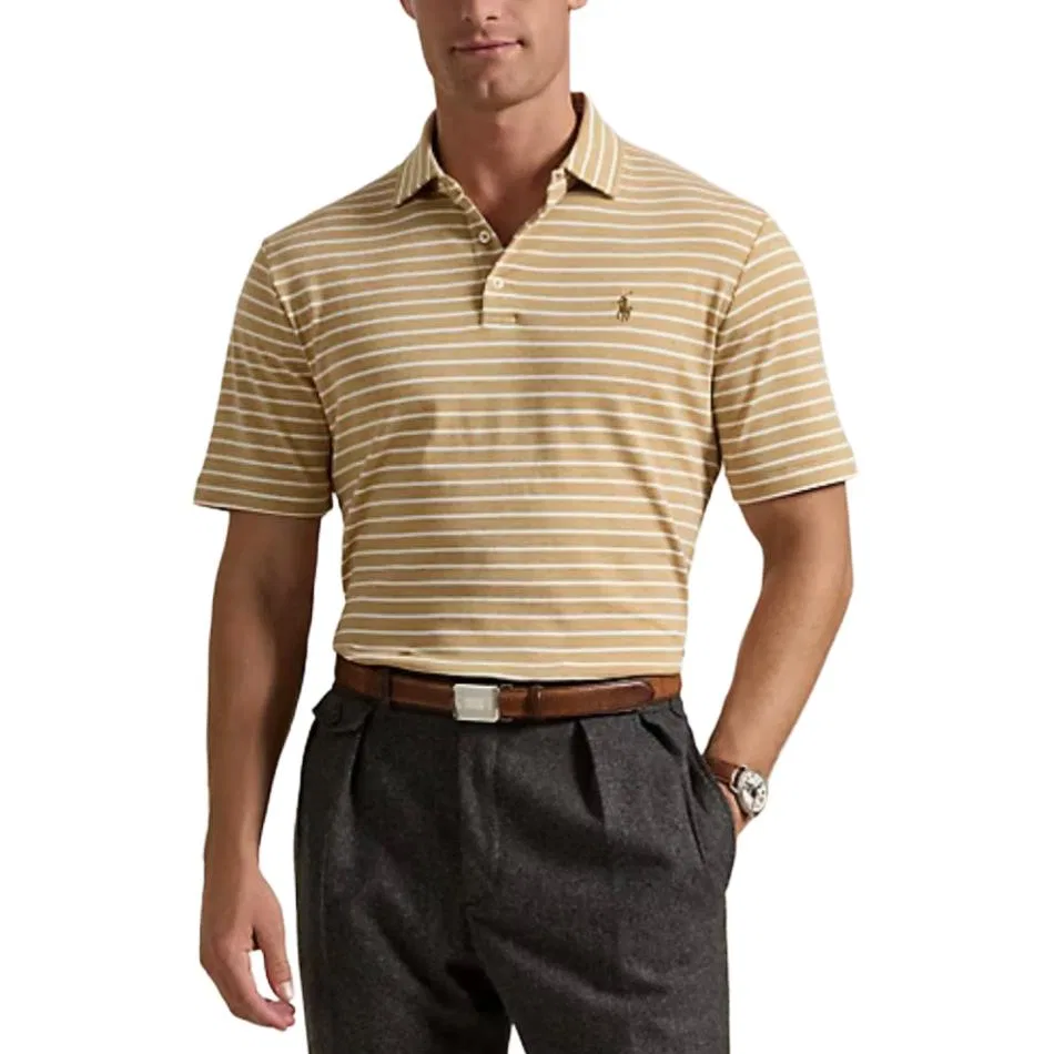 Мужское поло с воротником, прямой крой Polo Ralph Lauren, Khaki