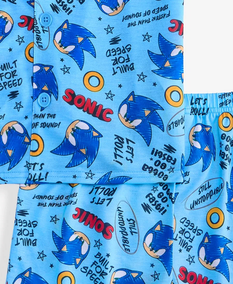 Комплект пижам с коротким рукавом Sonic, 2 предмета, Light Pastel Blue — фото 3