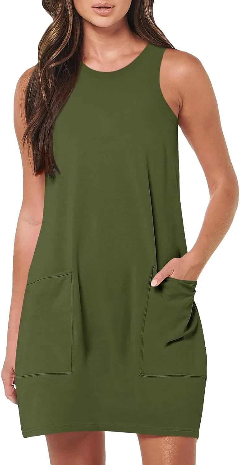 Женское летнее платье с карманами Swing, Army Green