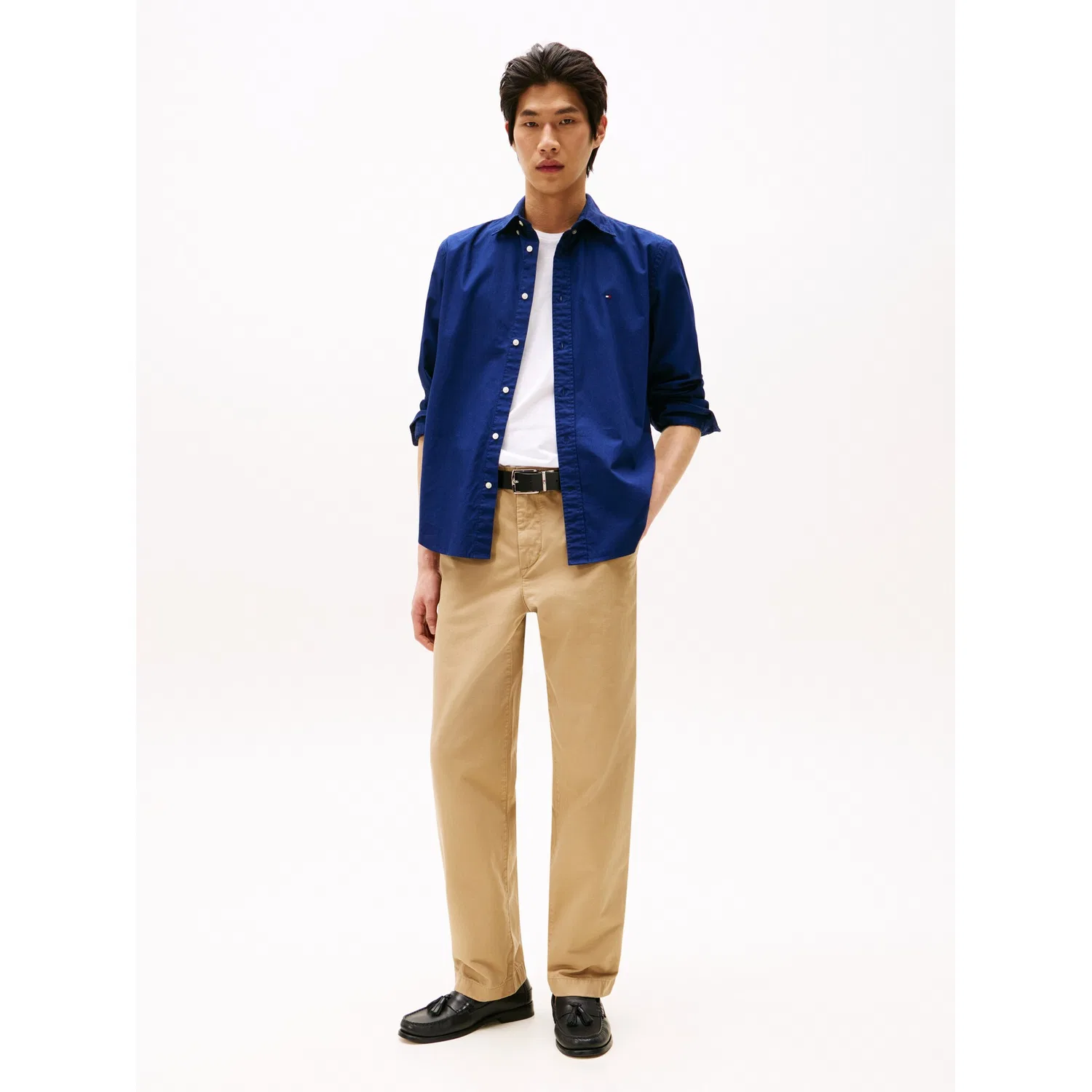 Мужская классическая рубашка с длинным рукавом Tommy Hilfiger, Navy Blue — фото 2