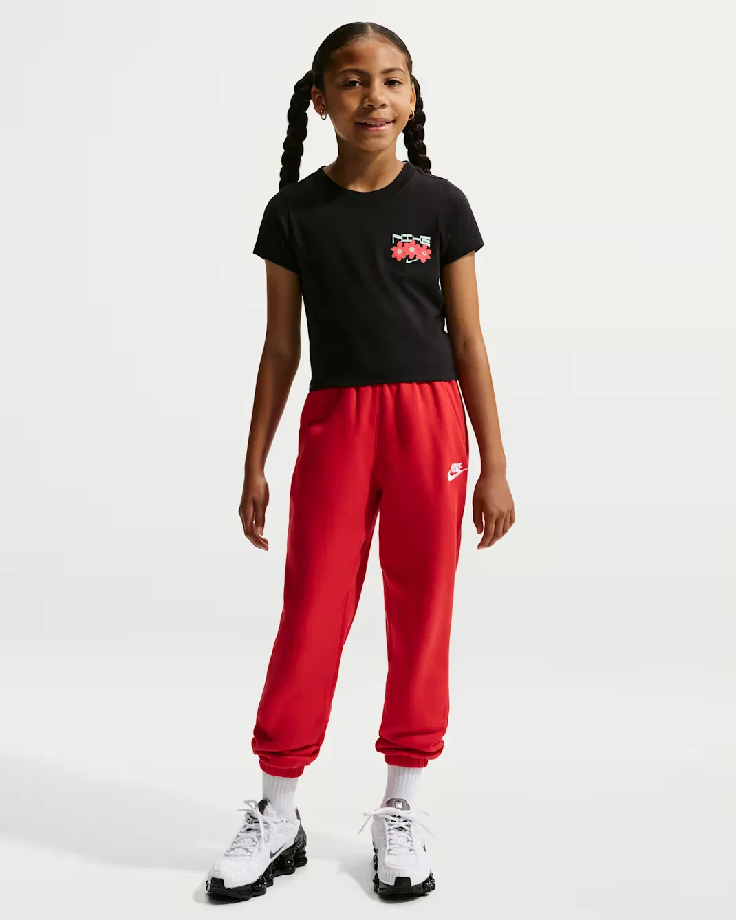 Укороченная футболка приталенного кроя для девочек (подростков) Nike Sportswear, Black — фото 4