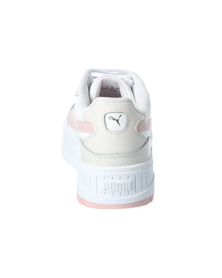 Детские кроссовки на платформе с перфорацией Karmen II IDOL Jr Leather Platform Sneaker Puma, White — фото 3