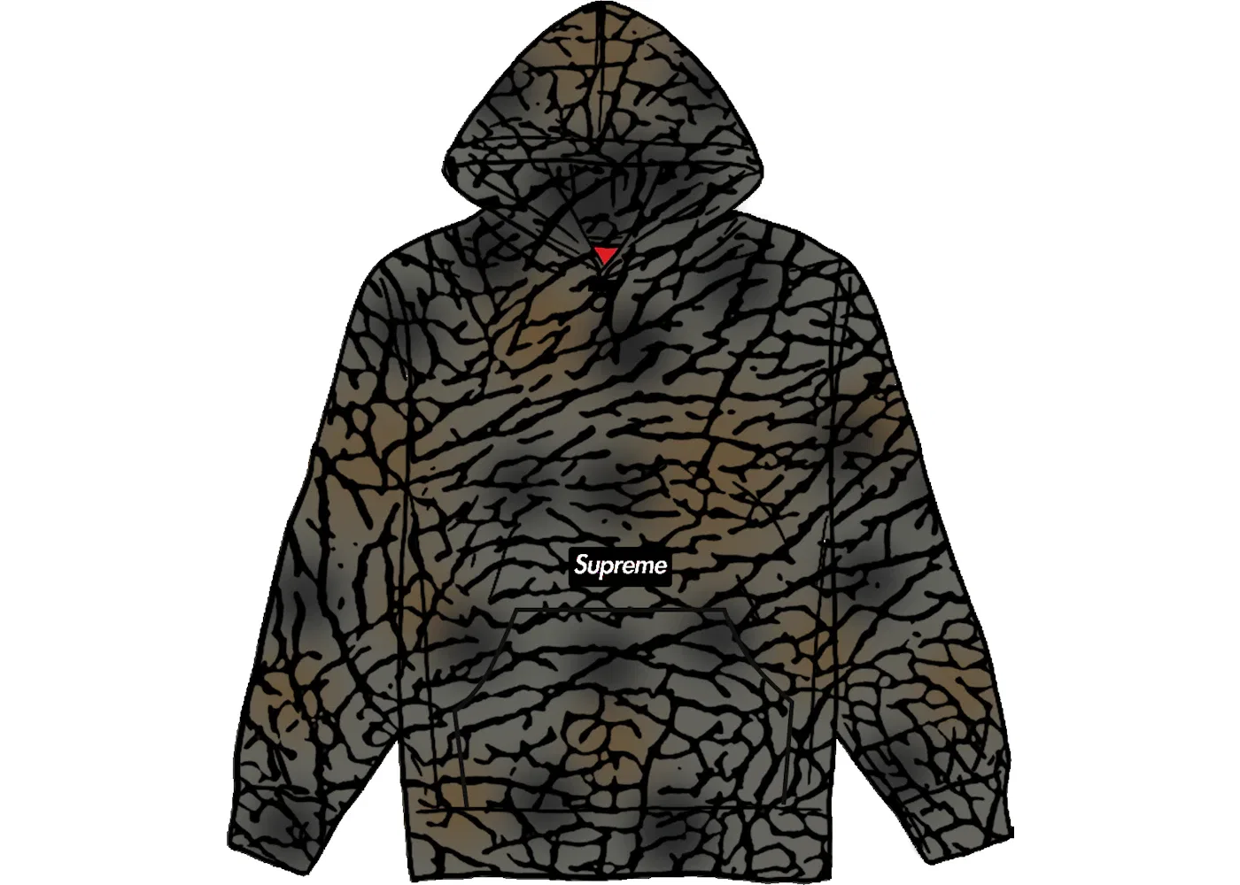 Мужская худи с принтом Supreme Hooded Sweatshirt (FW20), Olive Treebark Camo