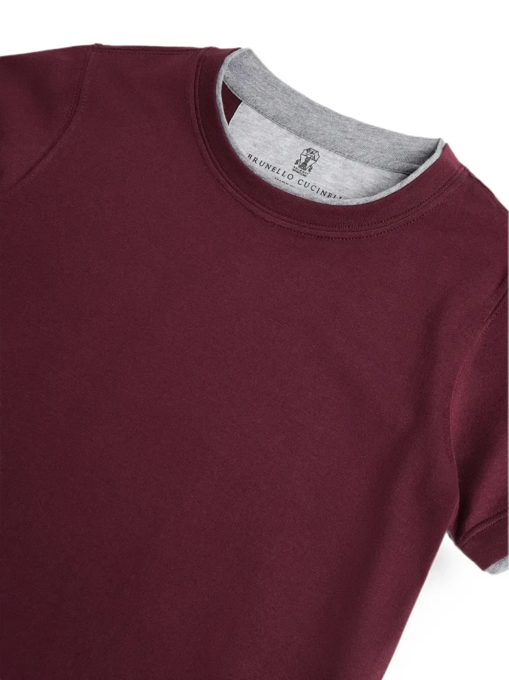 Футболка из джерси с искусственным слоем Brunello Cucinelli Kids, красный — фото 3