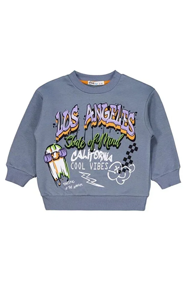 Детский спортивный костюм для мальчиков с принтом Los Angeles Alev Printed Civil Boys, Anthracite — фото 3