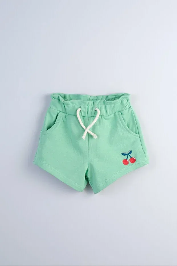 Детские шорты для девочек с вышивкой Cherry Bondberro, Green
