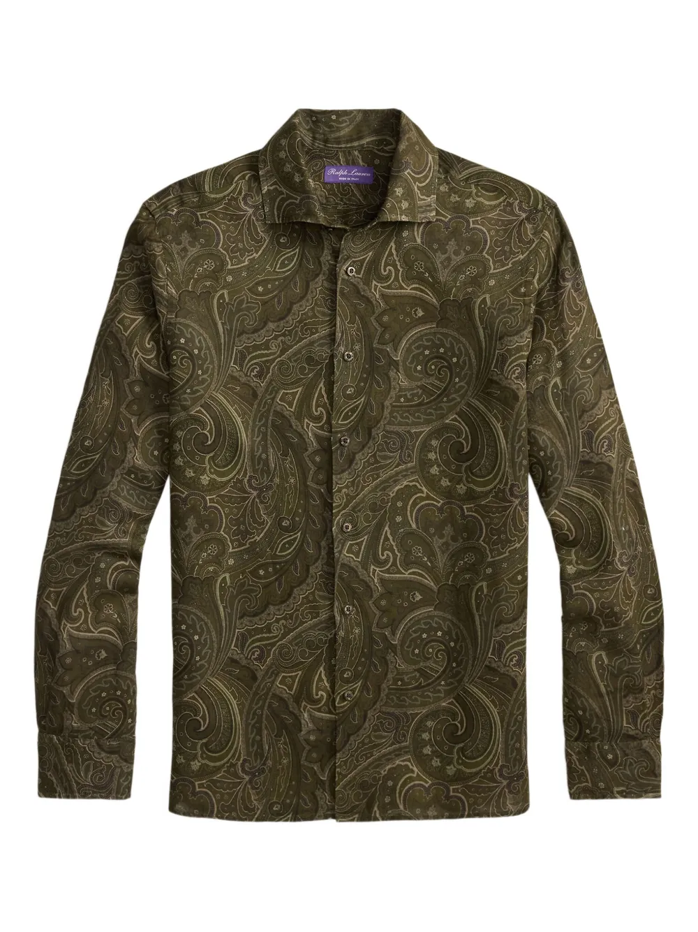 

Рубашка с длинными рукавами и узором "пейсли" Ralph Lauren Purple Label, зеленый