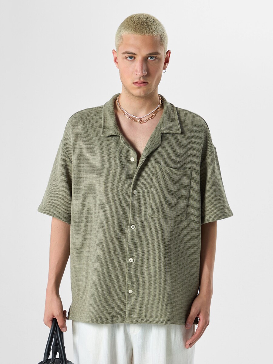 

Повседневная рубашка VAMOS CLO Comfort fit Button Up Shirt Thrift, оливковый