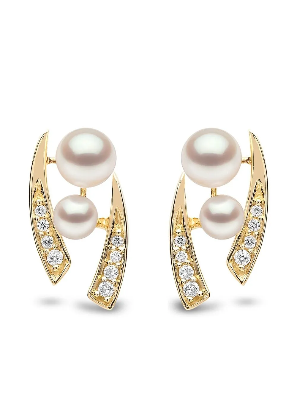 

Серьги-гвоздики Trend из желтого золота с бриллиантами и жемчугом Yoko London, золотой