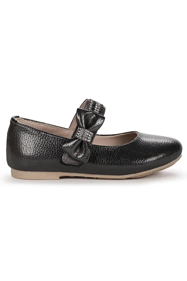 Детские балетки для девочек на липучке Cerry vakko velcro girl's stone ballerina shoes Kiko Kids, Platinum — фото 4