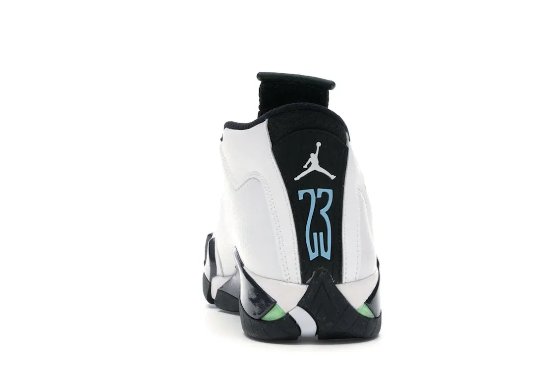 Детские кроссовки с принтом Jordan 14 Retro Jordan, White/Oxidized Green-Legend Blue-Black — фото 4