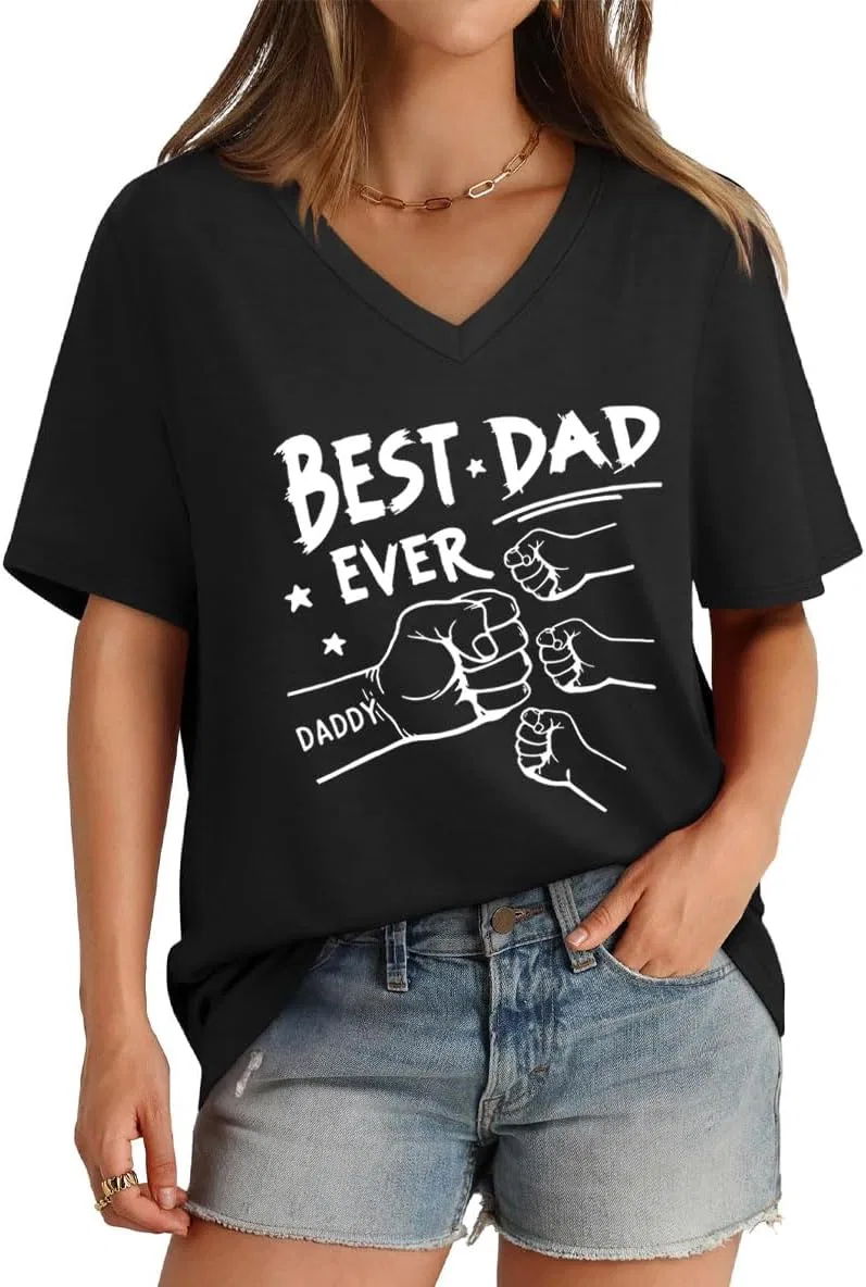 Мужская футболка с принтом Best Dad Ever, Sapphire Blue — фото 3